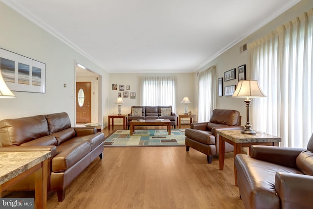 500 S Lexington St, Arlington, VA 22204 - living room featuring light wood finished floors and ornamental molding