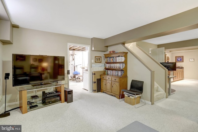 500 S Lexington St, Arlington, VA 22204 - carpeted living area with stairs