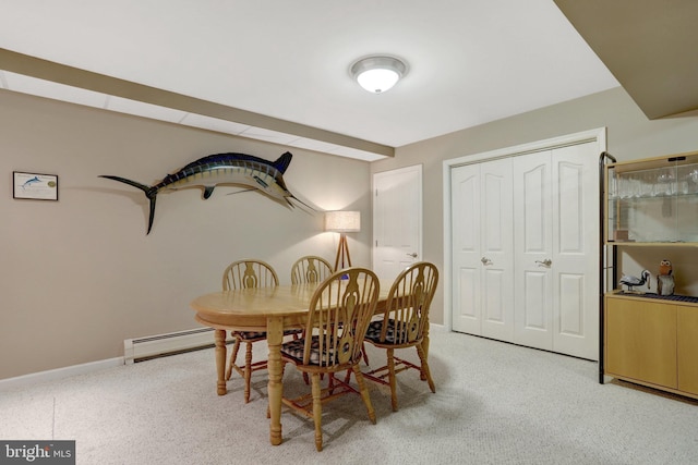 500 S Lexington St, Arlington, VA 22204 - dining area with a baseboard radiator and light carpet