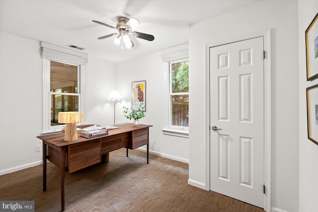 411 E Bellefonte Ave, Alexandria, VA 22301 - office space with a ceiling fan and wood finished floors