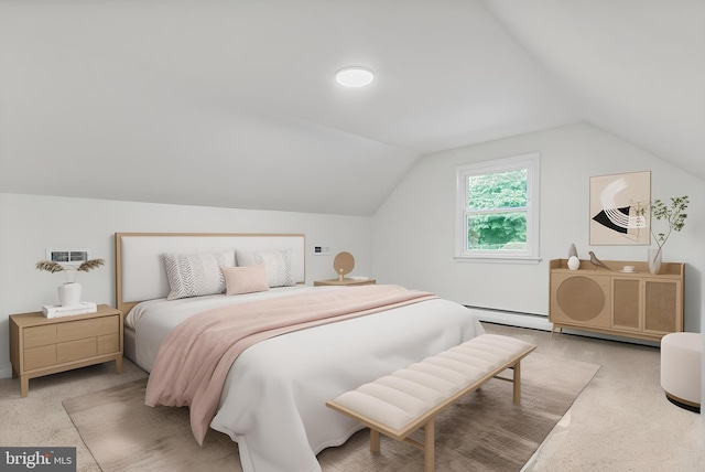 708 S Broad St, Mechanicsburg, PA 17055 - bedroom featuring vaulted ceiling and a baseboard heating unit