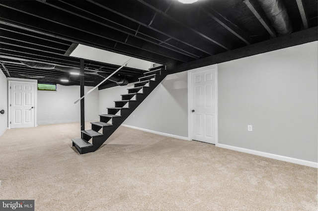 708 S Broad St, Mechanicsburg, PA 17055 - basement featuring carpet flooring and stairs