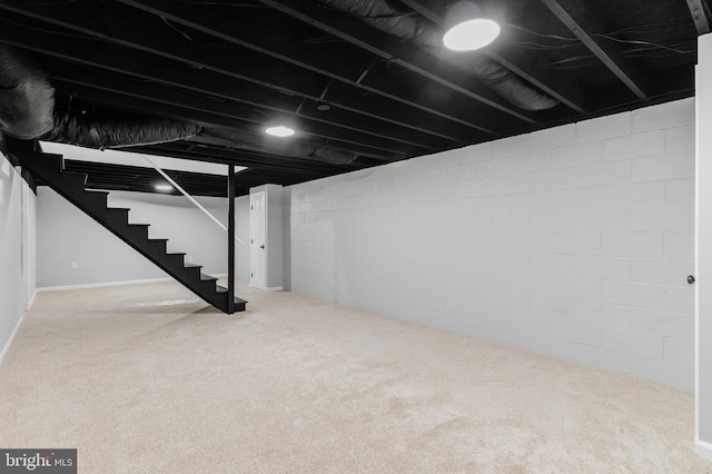708 S Broad St, Mechanicsburg, PA 17055 - finished basement featuring stairs and carpet floors
