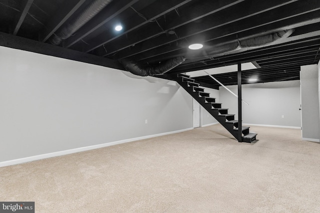 708 S Broad St, Mechanicsburg, PA 17055 - finished basement with carpet and stairway