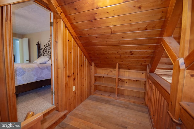 121 E James St, Winchester, VA 22601 - bonus room with wood-type flooring, lofted ceiling, wooden walls, and a sauna