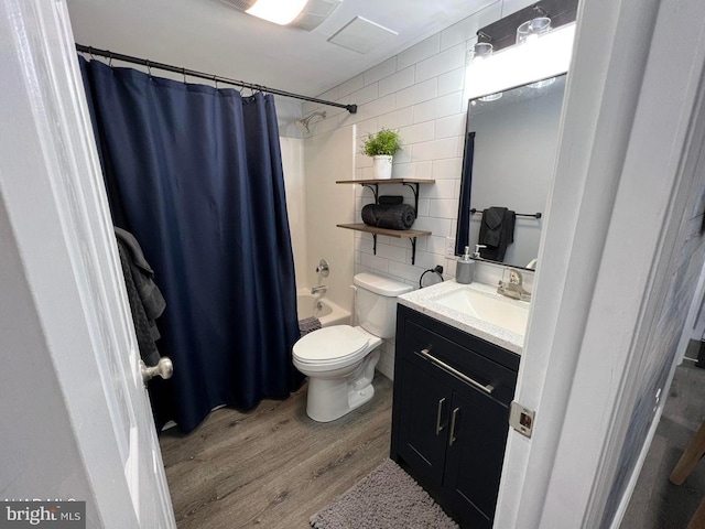 215 E Valley Point Ln Unit C101, Claysburg, PA 16625 - bathroom with wood finished floors, vanity, shower / bath combo, and tile walls