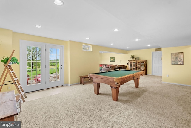 36453 Dwyer Ct, Round Hill, VA 20141 - game room with recessed lighting, billiards, and carpet floors