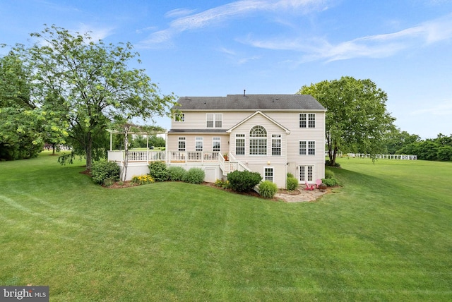 36453 Dwyer Ct, Round Hill, VA 20141 - back of house featuring a yard and a wooden deck