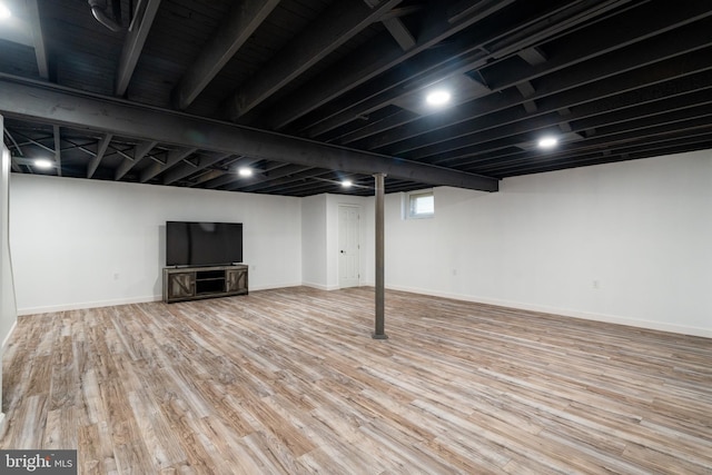 1363 Byberry Rd, Huntingdon Valley, PA 19006 - basement with wood finished floors and baseboards