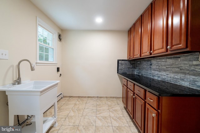 1363 Byberry Rd, Huntingdon Valley, PA 19006 - laundry room featuring cabinet space and a baseboard heating unit