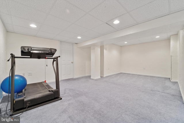 1305 Halifax Ct Unit 1305, West Chester, PA 19382 - workout room with carpet floors, a drop ceiling, and recessed lighting