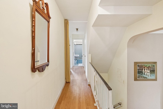 3917 Fessenden St NW, Washington, DC 20016 - corridor with an upstairs landing and light wood finished floors