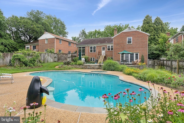 3917 Fessenden St NW, Washington, DC 20016 - view of pool featuring a fenced backyard, an in-ground hot tub, and a patio