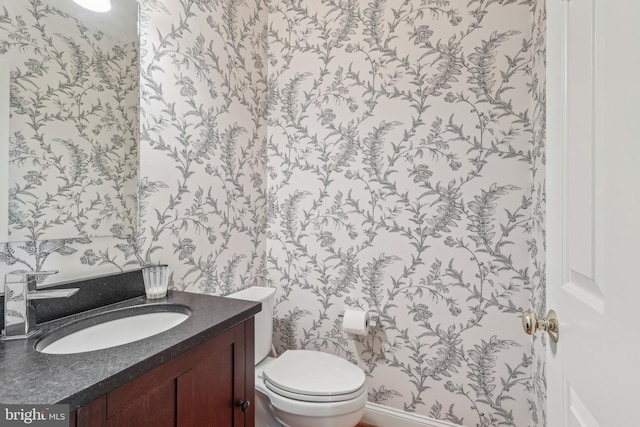 10 Callery Way, Malvern, PA 19355 - bathroom with wallpapered walls and vanity