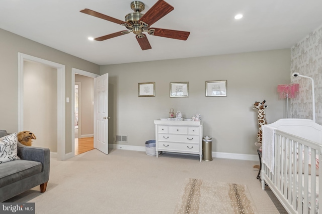 10 Callery Way, Malvern, PA 19355 - carpeted bedroom featuring recessed lighting, a ceiling fan, and a crib