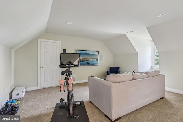 10 Callery Way, Malvern, PA 19355 - workout area featuring carpet flooring, vaulted ceiling, and recessed lighting