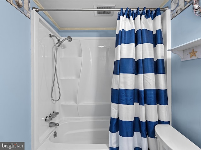 2701 Sparrow Ln Unit 1, Ocean City, MD 21842 - full bathroom featuring shower / bathtub combination with curtain and toilet