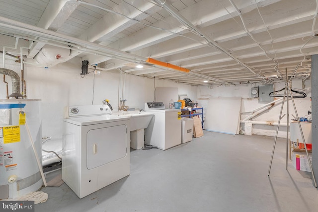 2229 S Darien St, Philadelphia, PA 19148 - unfinished below grade area with washing machine and dryer, gas water heater, and electric panel