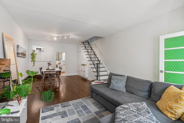 2229 S Darien St, Philadelphia, PA 19148 - living room with wood finished floors and stairs