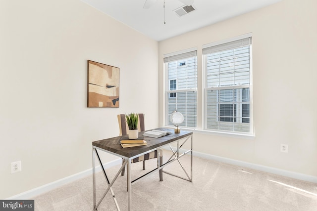 4509 Rhett Ln, Fairfax, VA 22030 - office area featuring carpet flooring and a ceiling fan
