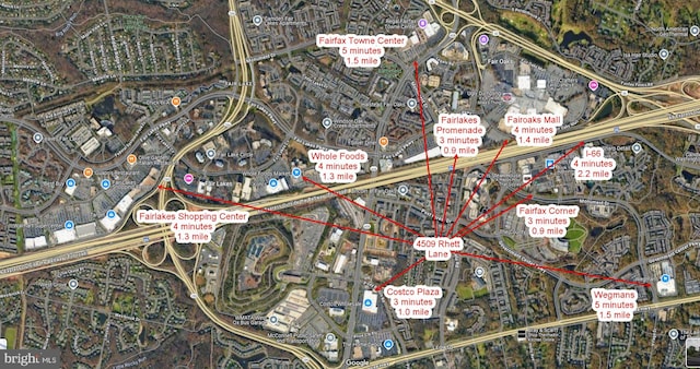 4509 Rhett Ln, Fairfax, VA 22030 - aerial map of property and surrounding area