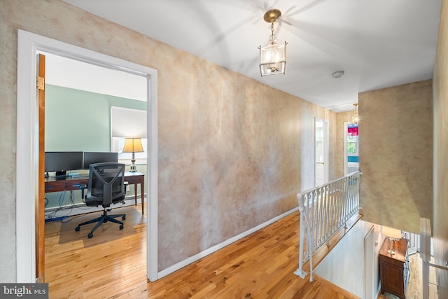 532 Wicker Ave, Bensalem, PA 19020 - hall featuring an upstairs landing, hardwood / wood-style floors, and a desk