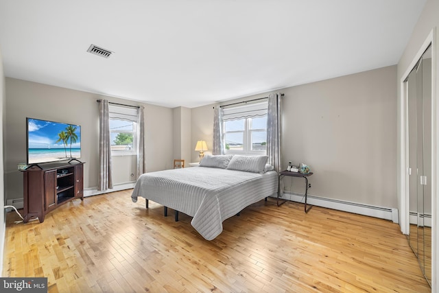 532 Wicker Ave, Bensalem, PA 19020 - bedroom with a baseboard heating unit and light wood-type flooring