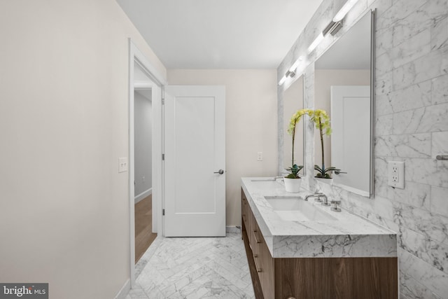 1330 Lancaster St Unit C601, Baltimore, MD 21231 - bathroom with double vanity and marble finish flooring