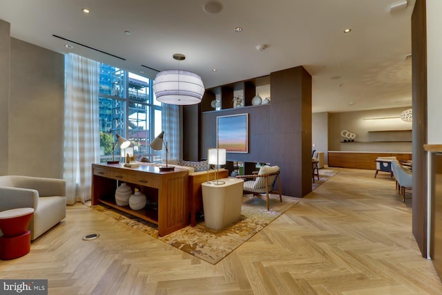 1330 Lancaster St Unit C601, Baltimore, MD 21231 - lobby featuring floor to ceiling windows and recessed lighting