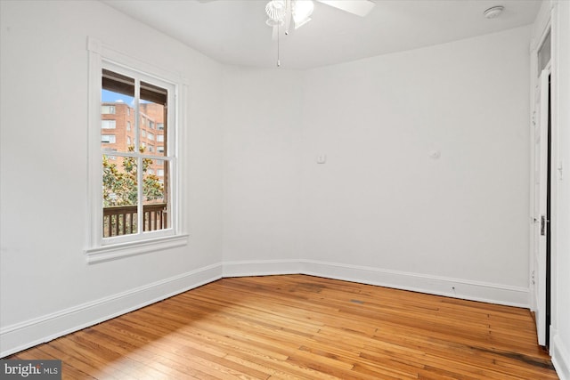 2637 Garfield St NW, Washington, DC 20008 - spare room with wood-type flooring, ceiling fan, and a smoke detector