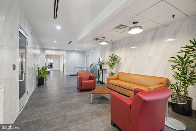 2101 Chestnut St Unit 909, Philadelphia, PA 19103 - common area featuring tile walls and recessed lighting