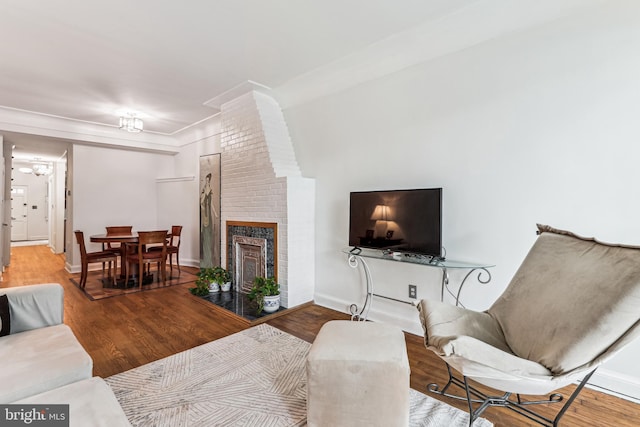 423 5th St SE, Washington, DC 20003 - living area with wood finished floors and a fireplace