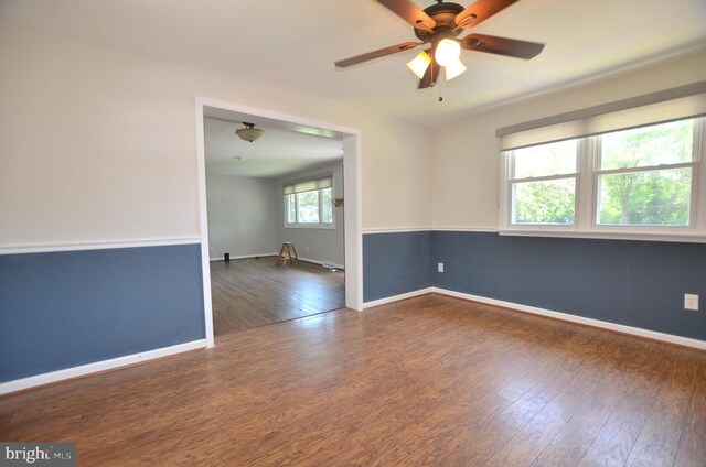 207 Maryland Ave, Newport, DE 19804 - empty room featuring wood finished floors and a ceiling fan