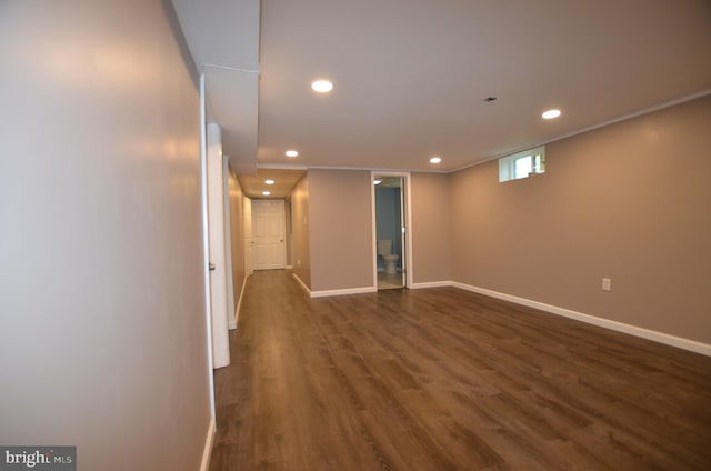 207 Maryland Ave, Newport, DE 19804 - basement with recessed lighting and dark wood-style floors