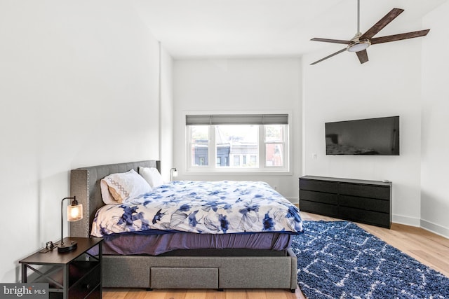1922 1st St NW Unit B, Washington, DC 20001 - bedroom with wood finished floors and a ceiling fan