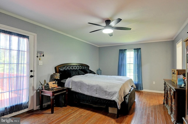 121 Sweetbriar Ln, Winchester, VA 22603 - bedroom featuring wood finished floors, crown molding, and a ceiling fan