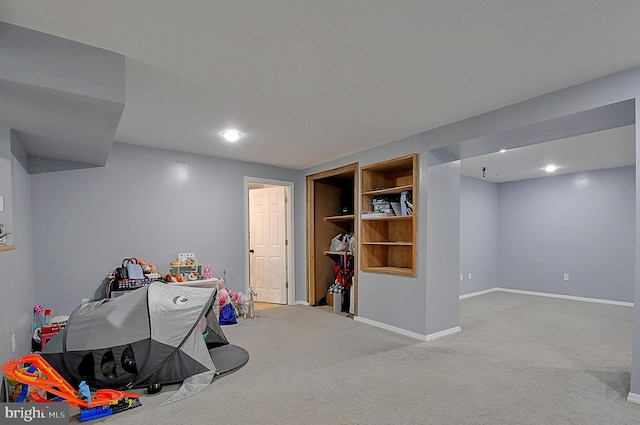 121 Sweetbriar Ln, Winchester, VA 22603 - playroom with light carpet and recessed lighting