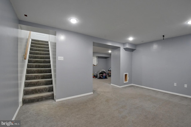 121 Sweetbriar Ln, Winchester, VA 22603 - finished below grade area featuring carpet floors, stairs, and recessed lighting