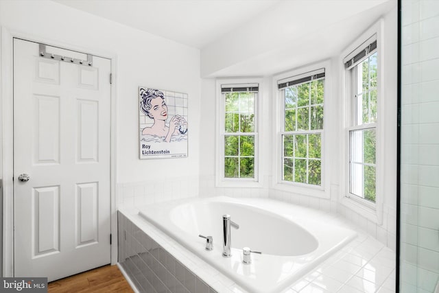 9 Hedgecroft Dr, Pennington, NJ 08534 - full bath featuring a garden tub and wood finished floors