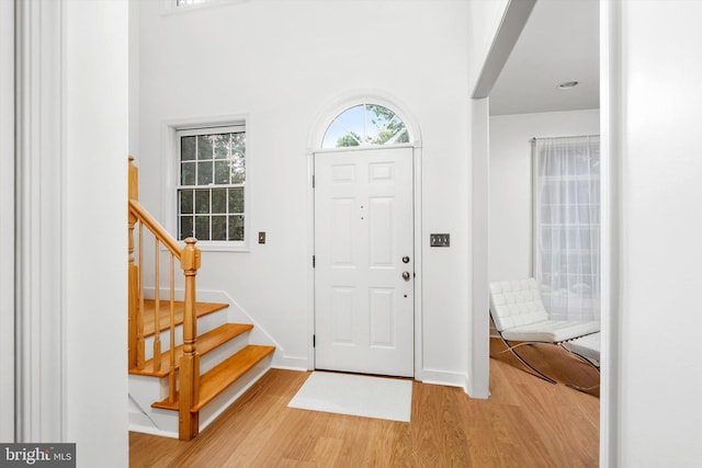 9 Hedgecroft Dr, Pennington, NJ 08534 - entrance foyer with light wood-style flooring and stairs