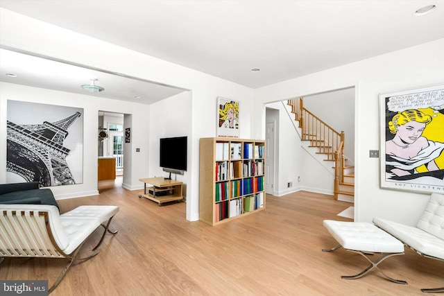 9 Hedgecroft Dr, Pennington, NJ 08534 - living room with stairs and wood finished floors