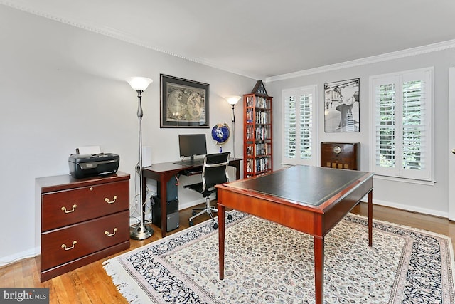 11166 Deuaughn Ct, Fairfax Station, VA 22039 - home office with ornamental molding and light wood finished floors