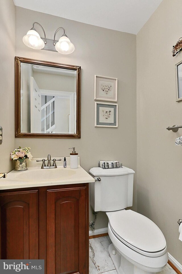 11166 Deuaughn Ct, Fairfax Station, VA 22039 - half bath with marble look tile flooring and vanity