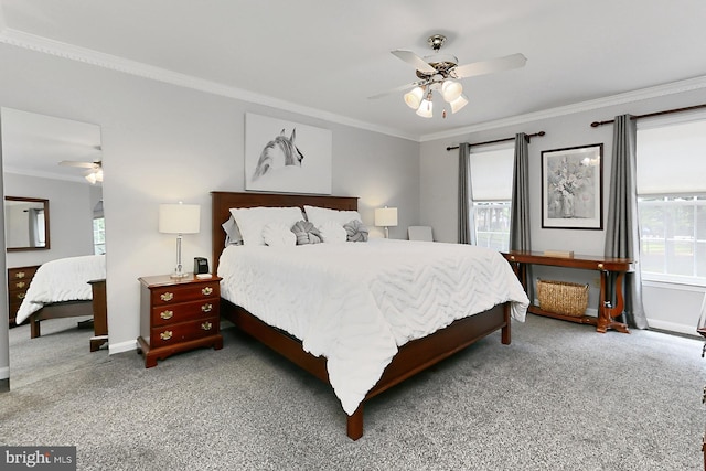 11166 Deuaughn Ct, Fairfax Station, VA 22039 - bedroom with crown molding, carpet, and multiple windows