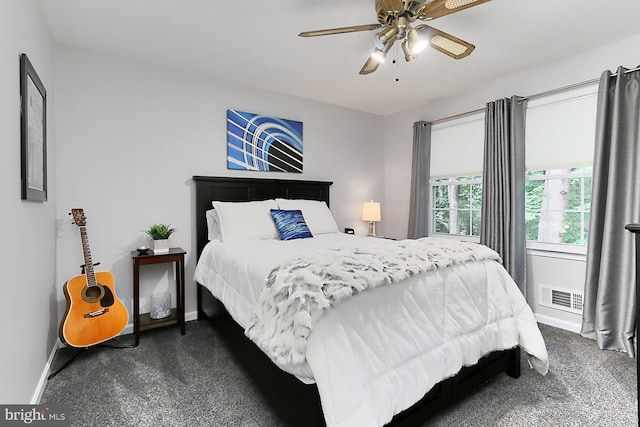 11166 Deuaughn Ct, Fairfax Station, VA 22039 - bedroom with dark colored carpet and a ceiling fan