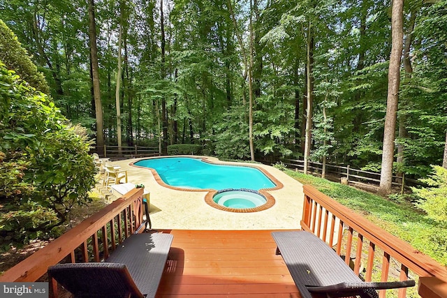 11166 Deuaughn Ct, Fairfax Station, VA 22039 - swimming pool with a wooden deck and an in-ground hot tub