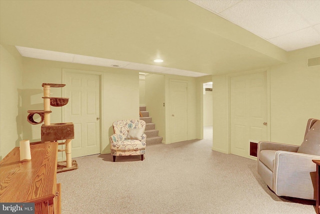 22 Piston Ct, Stewartstown, PA 17363 - sitting room featuring stairs, carpet flooring, and recessed lighting