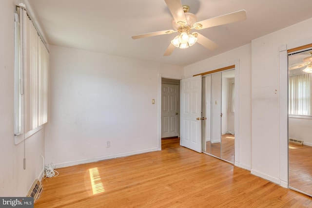 601 King George Rd, Cherry Hill, NJ 08034 - unfurnished bedroom with light wood finished floors and a ceiling fan
