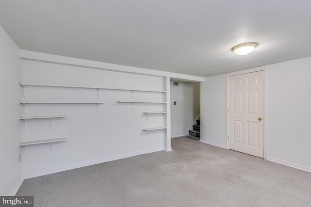 601 King George Rd, Cherry Hill, NJ 08034 - unfurnished living room with stairway and baseboards
