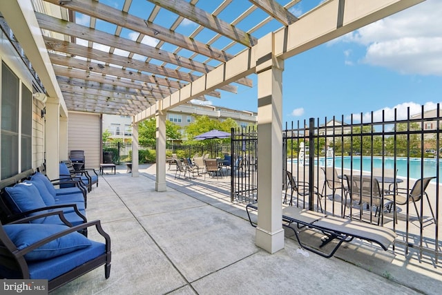 3745 Cedar Mountain Way, Hanover, MD 21076 - view of patio / terrace featuring a pergola and a community pool